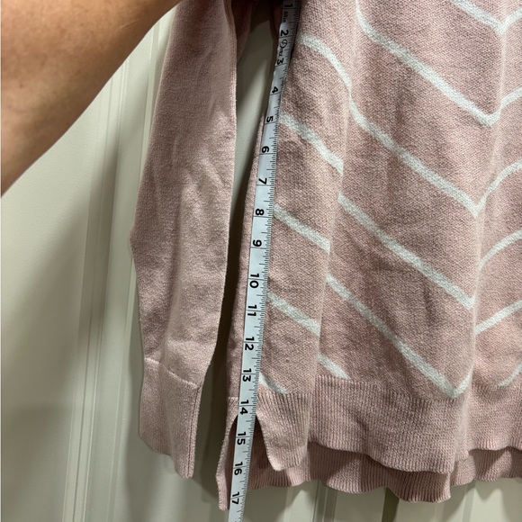 Liz Claiborne 100% Cotton Light Pink Chevron Sweater Sz S - Picture 6 of 7